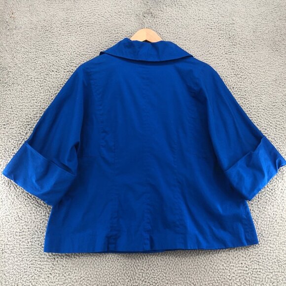 Coldwater Creek Blazer Womens 20 22 Blue Cuffed 3/4 Sleeve Button Office Work* - Picture 3 of 11